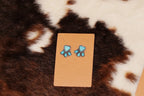Western Semi Precious Stone Heart Earrings