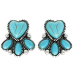 Western Semi Precious Stone Heart Earrings