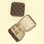 Checker Pattern PU Leather Jewelry Box