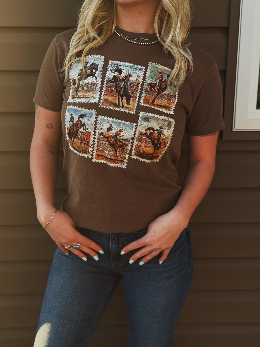 Western Postage Collage Tee