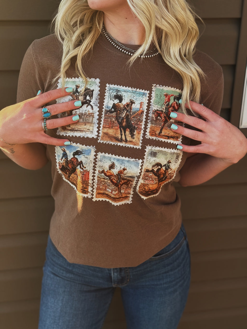 Western Postage Collage Tee