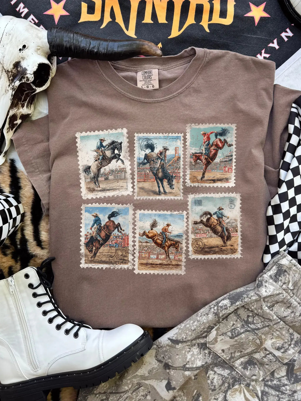 Western Postage Collage Tee
